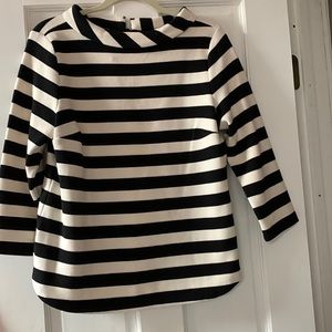 NWT - Talbots black and cream stripe top size M